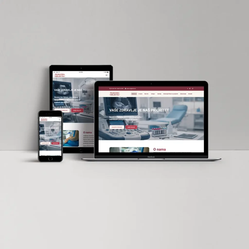 Poliklinika Selecta — prikaz web projekta